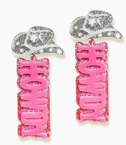 Howdy Glitter Earrings - Hey Heifer Boutique