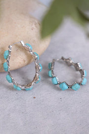 Turquoise Hoop Earrings - Hey Heifer Boutique