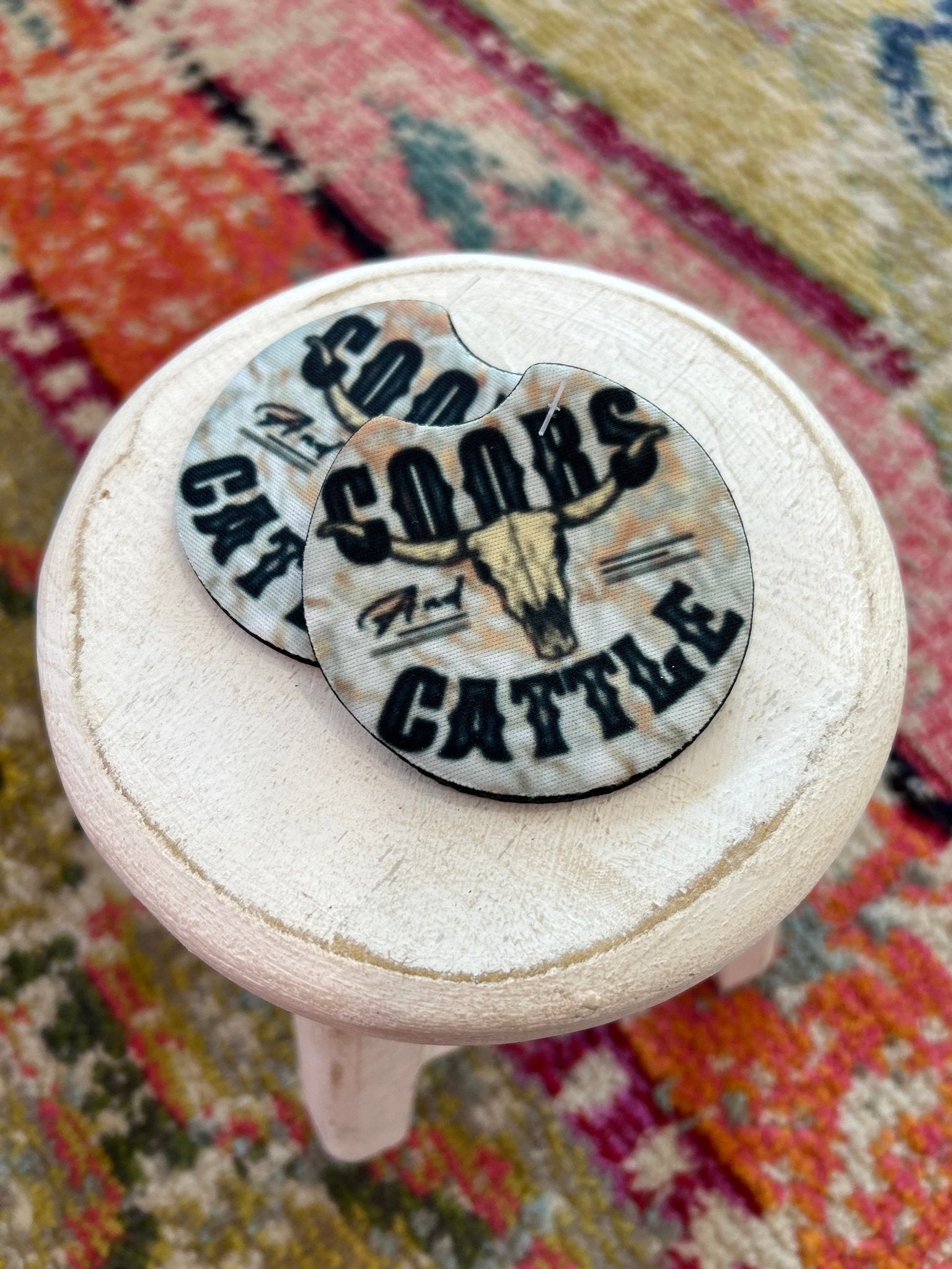 Coors and Cattle Car Coaster Set (2) - Hey Heifer Boutique