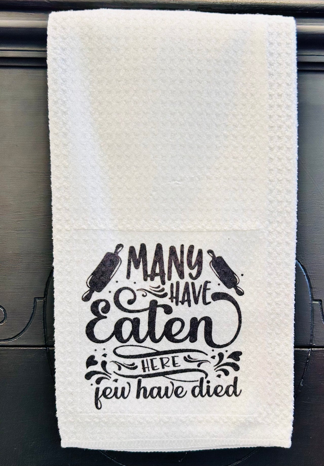 Many Have Eaten Here Tea Towel