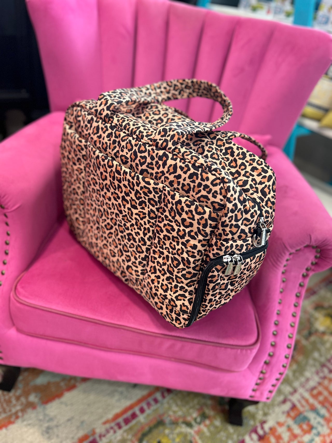 Brown Leopard Overnight Bag