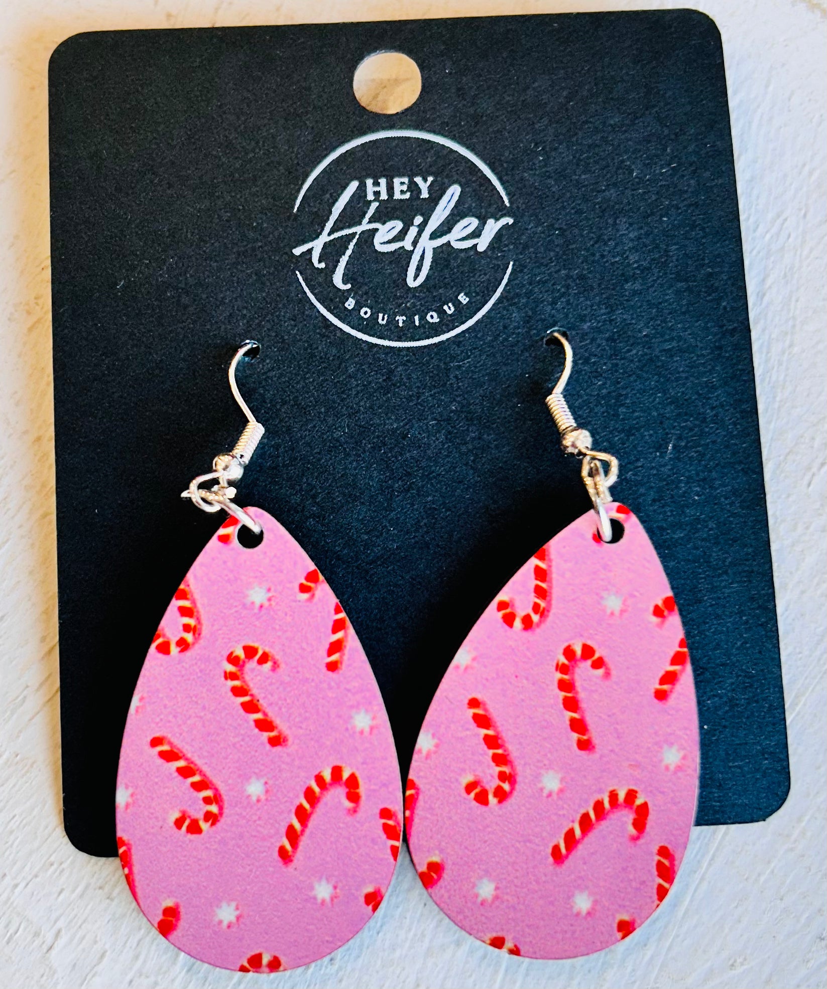 Candy Cane Tear Drop Earrings
