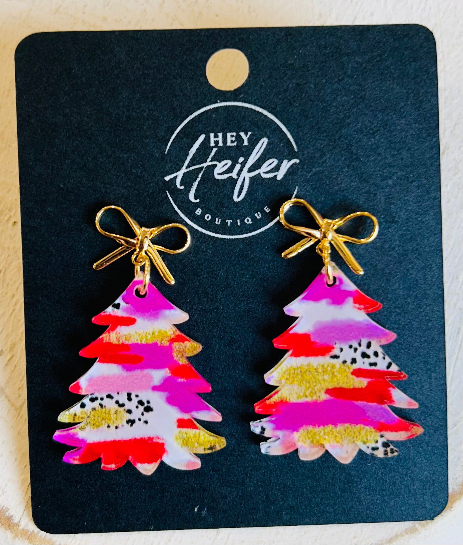 Bright Strokes Festive Tree Earrings