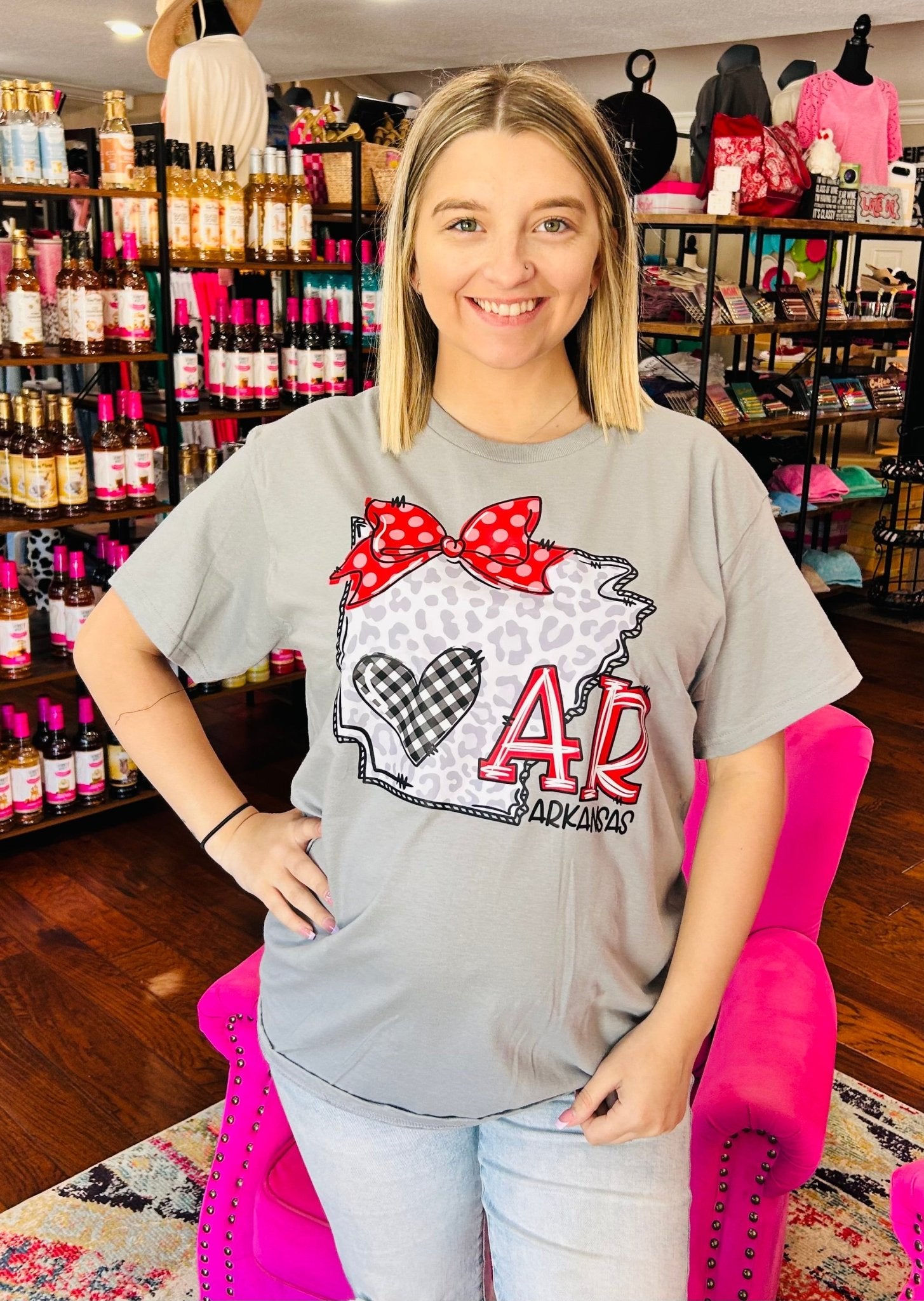 Arkansas Leopard Tee - Hey Heifer Boutique