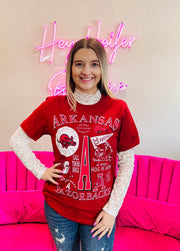 Arkansas Razorbacks Collage Tee - Hey Heifer Boutique