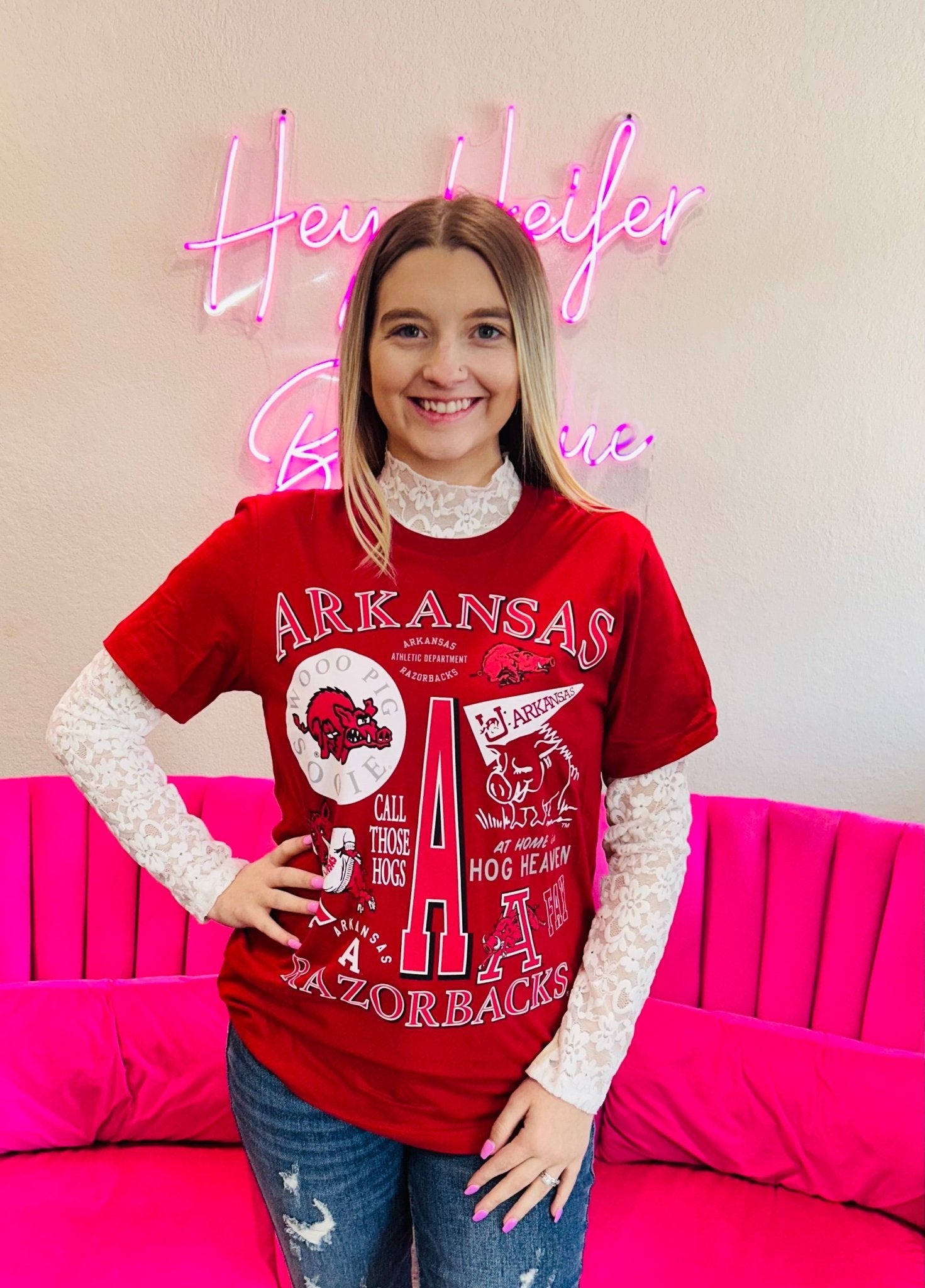 Arkansas Razorbacks Collage Tee - Hey Heifer Boutique