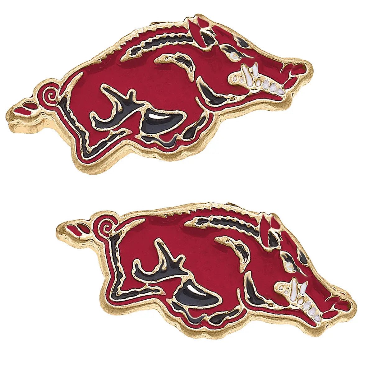 Arkansas Razorbacks Enamel Logo Stud Earrings - Hey Heifer Boutique