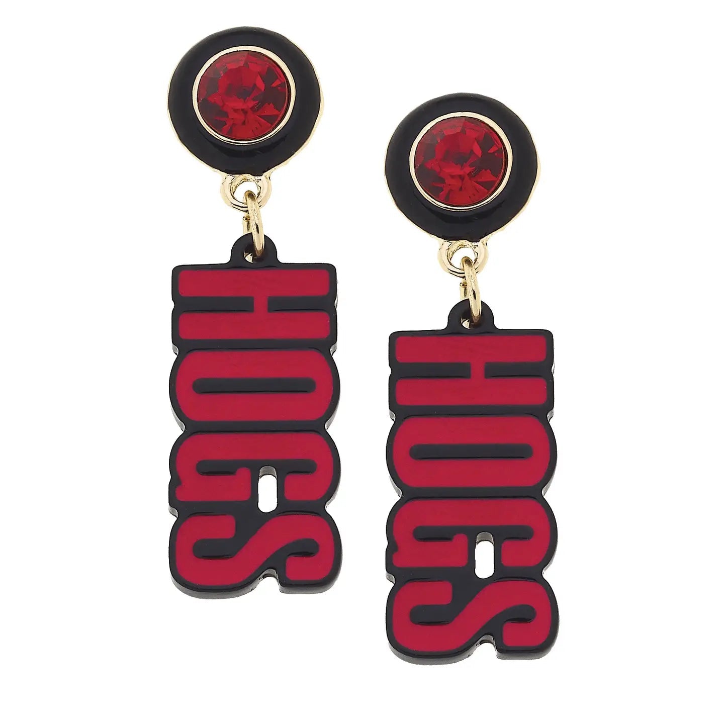 Arkansas Razorbacks Resin Block Letter Earrings - Hey Heifer Boutique
