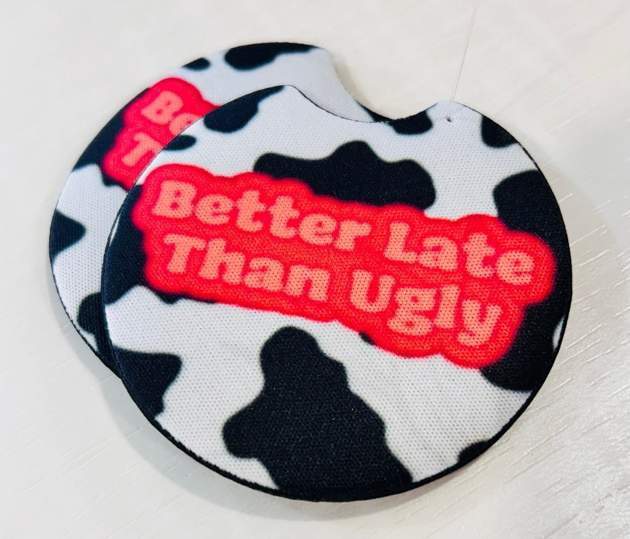 Better Late Car Coaster Set (2) - Hey Heifer Boutique