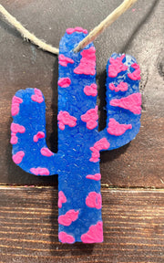 Blue Cactus Car Freshie (Black Coconut) - Hey Heifer Boutique