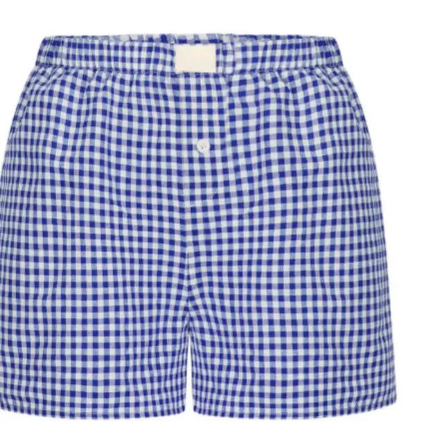 Blue & White Gingham Shorts - Hey Heifer Boutique