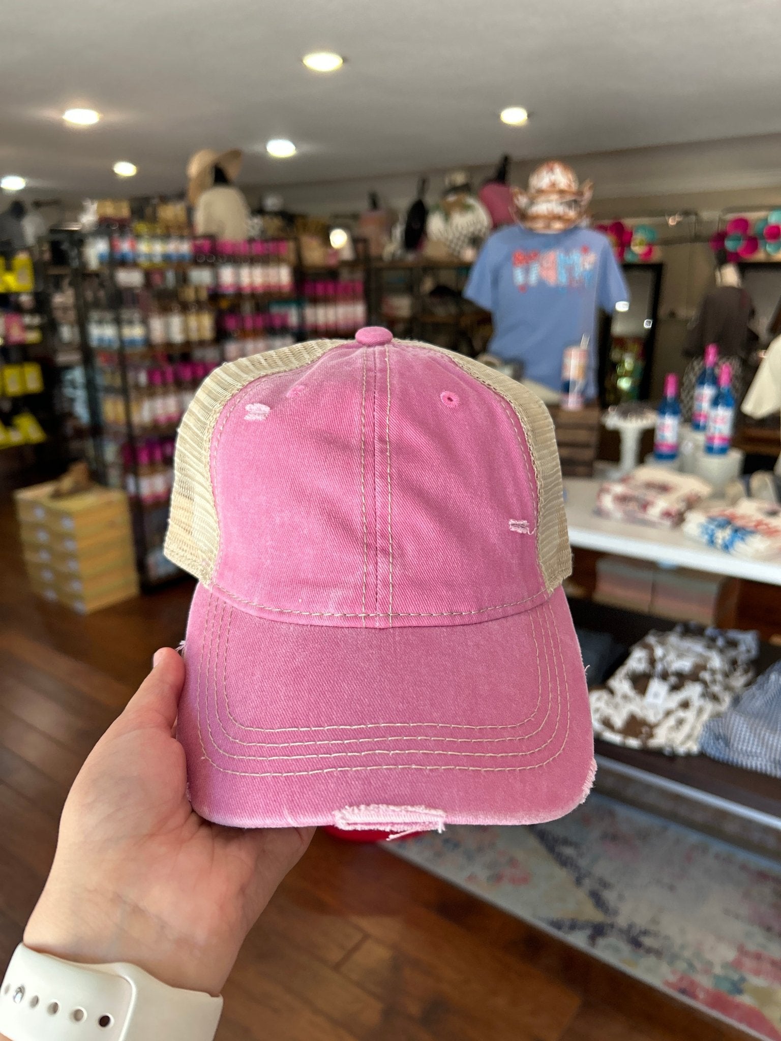 C.C Mesh Back Ponytail Baseball Cap - Hey Heifer Boutique