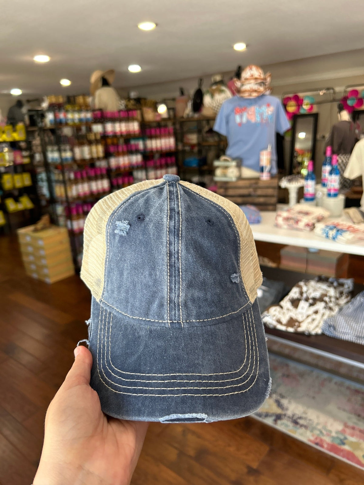 C.C Mesh Back Ponytail Baseball Cap - Hey Heifer Boutique