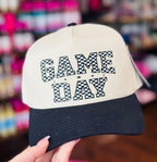 Checkered Game Day Ball Cap - Hey Heifer Boutique