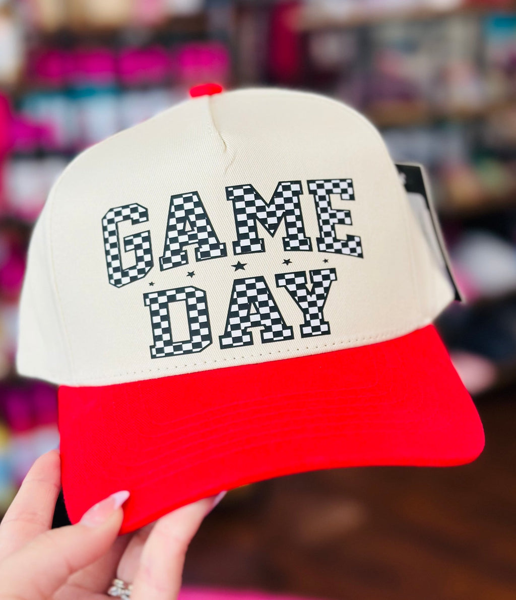 Checkered Game Day Ball Cap - Hey Heifer Boutique