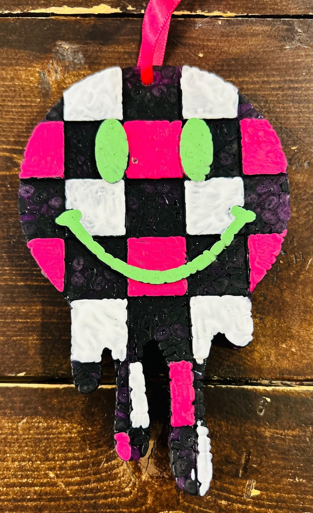 Checkered Smiley Car Freshie (Agent 007) - Hey Heifer Boutique