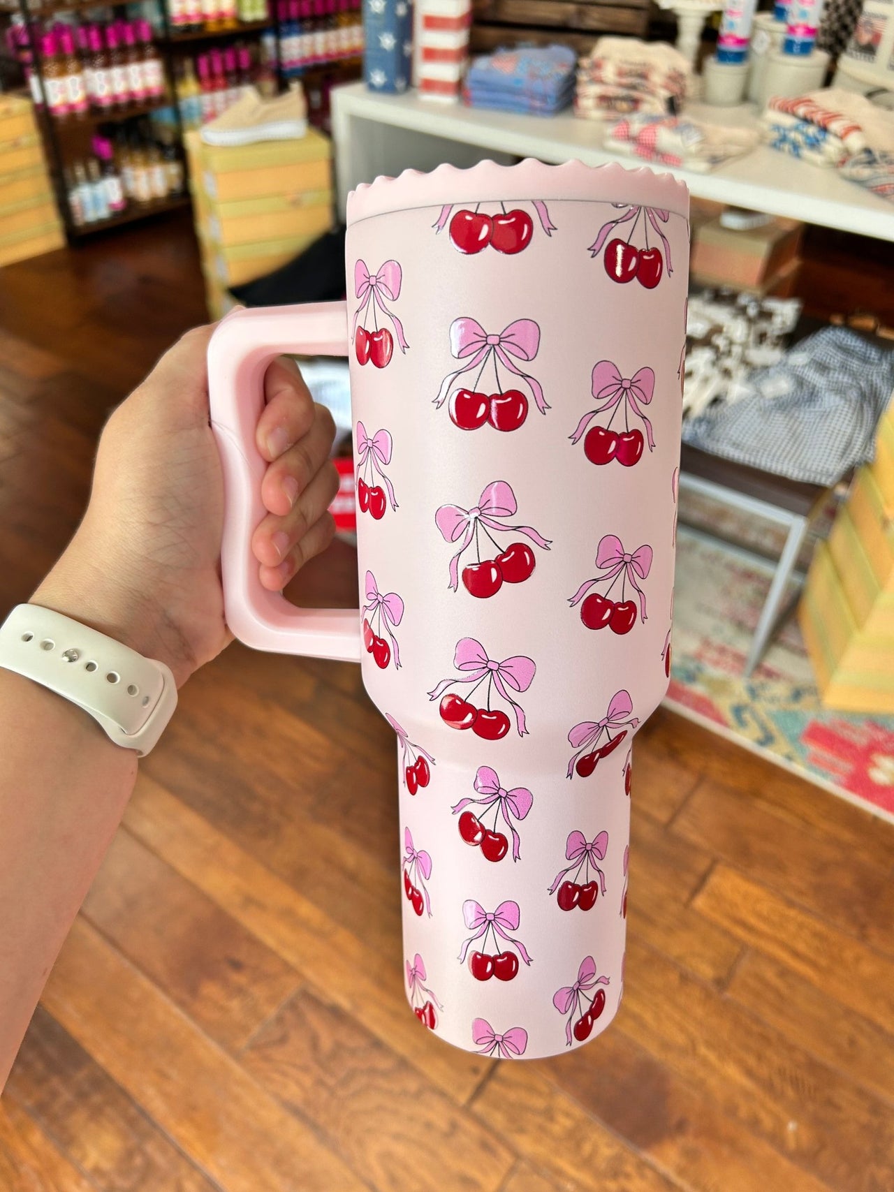 Cherry Bow 40 oz Tumbler - Hey Heifer Boutique