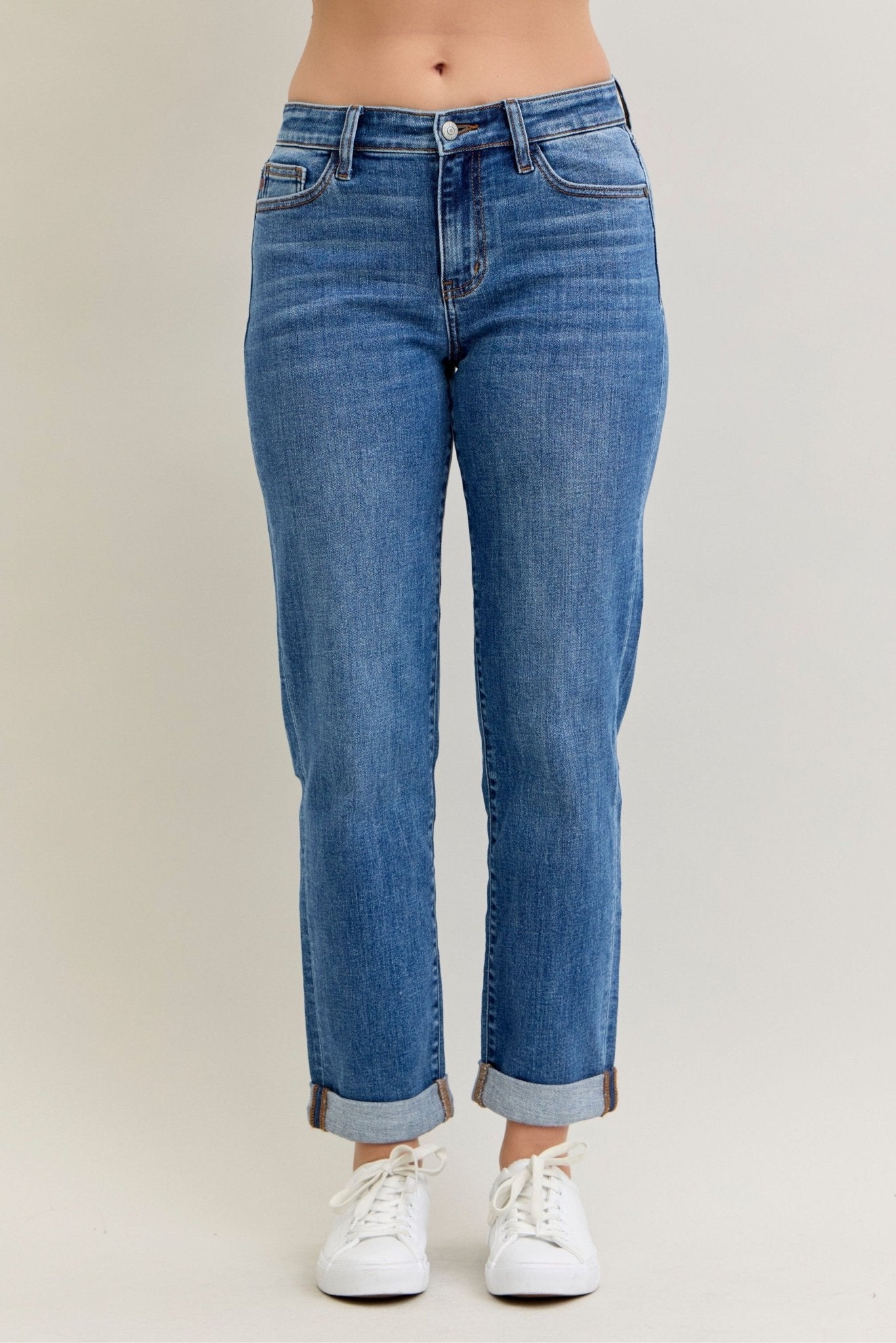 Classic Cuffed Jeans - Hey Heifer Boutique