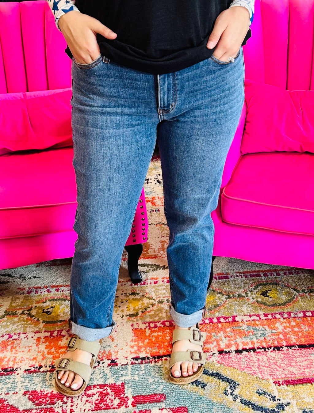 Classic Cuffed Jeans - Hey Heifer Boutique
