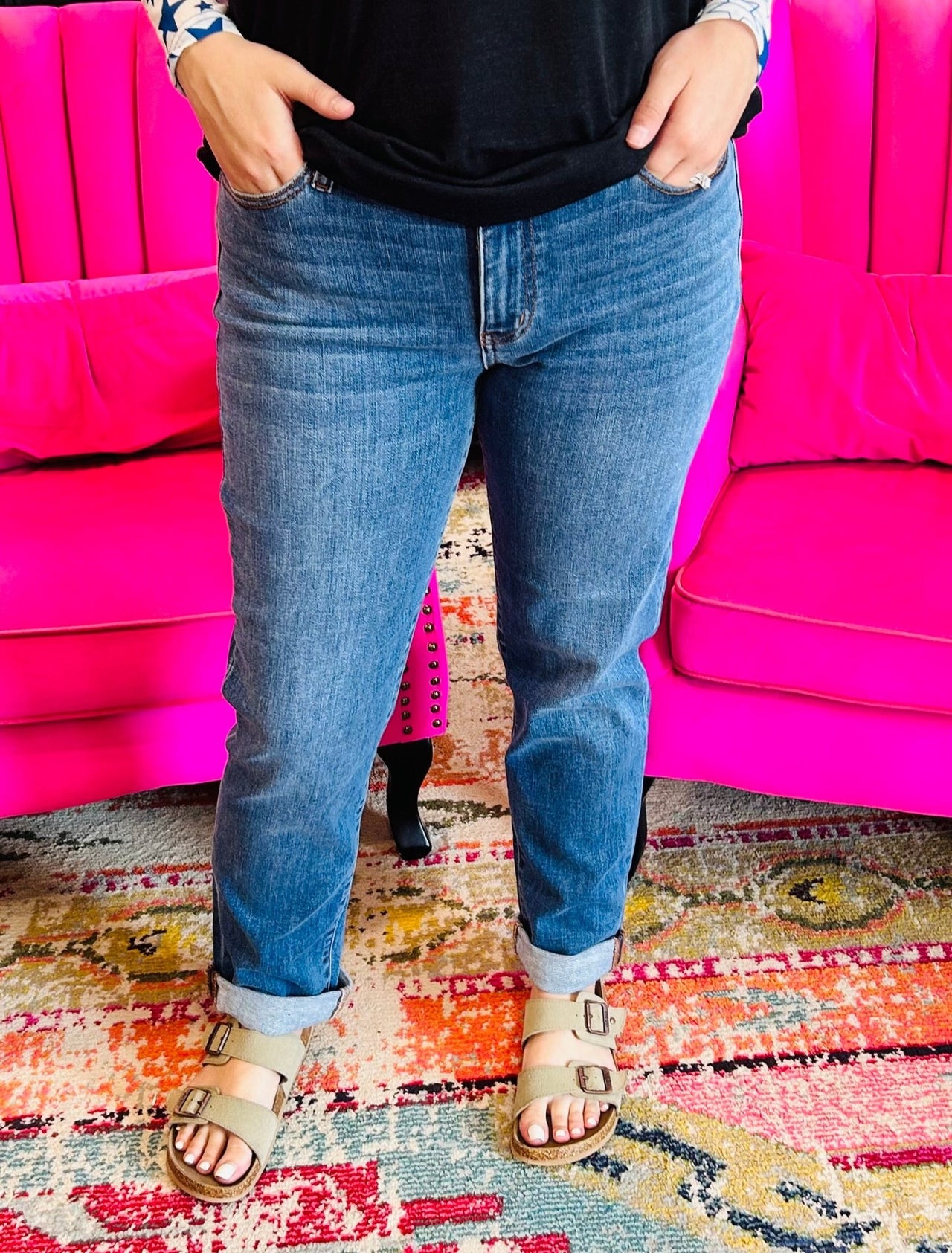Classic Cuffed Jeans - Hey Heifer Boutique