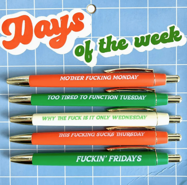 Days Of The Week Pen Set - Hey Heifer Boutique