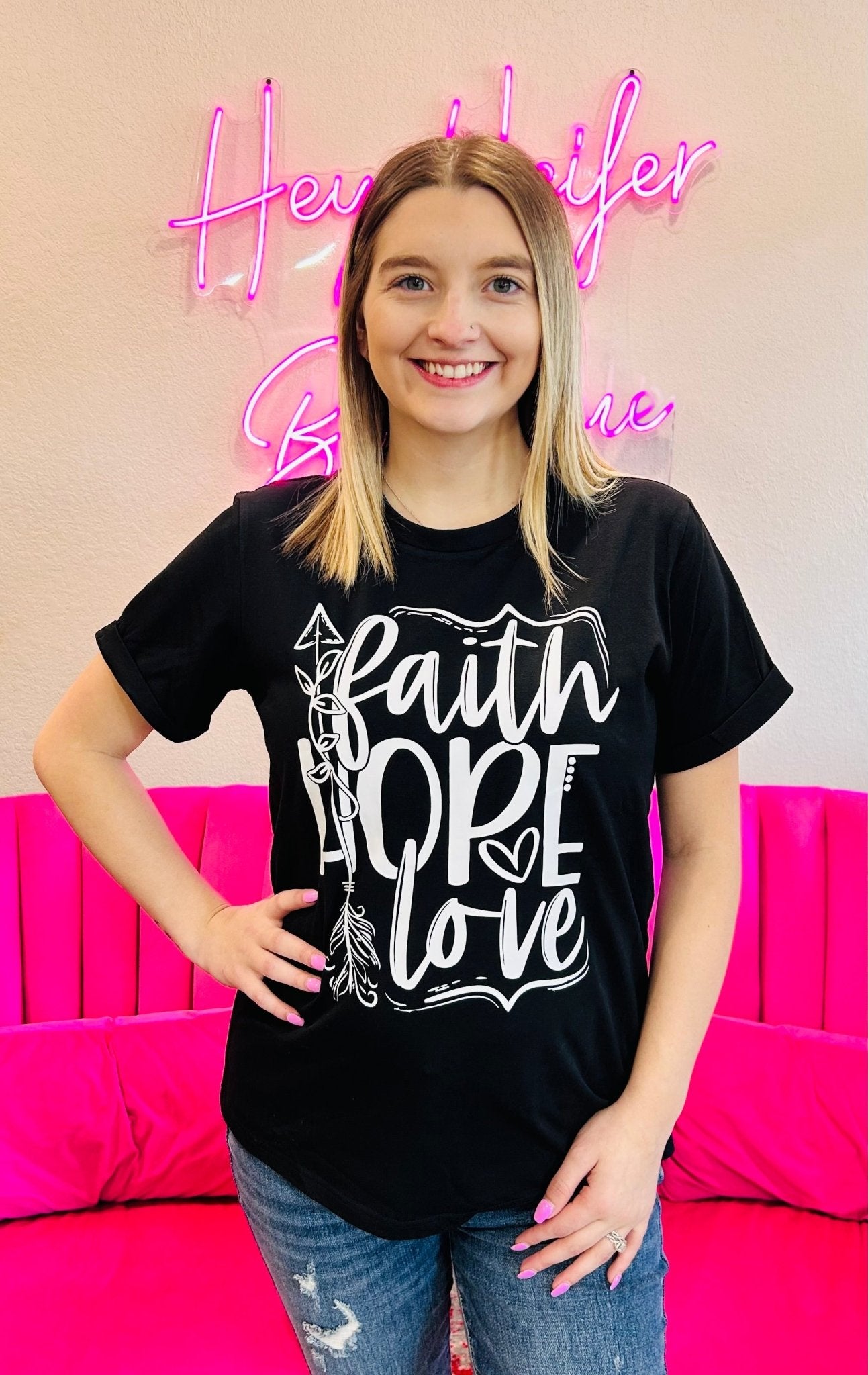 Faith Hope Love Tee - Hey Heifer Boutique