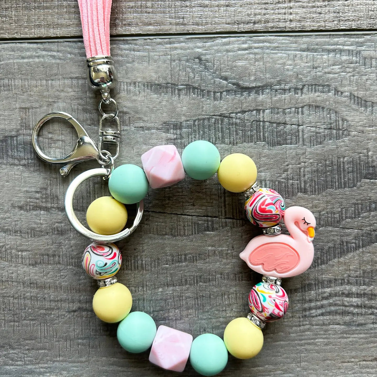 Flamingo Silicone Keyring - Hey Heifer Boutique