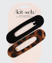 Flat Lay Claw Clip 2pc Flat - Black & Tort - Hey Heifer Boutique