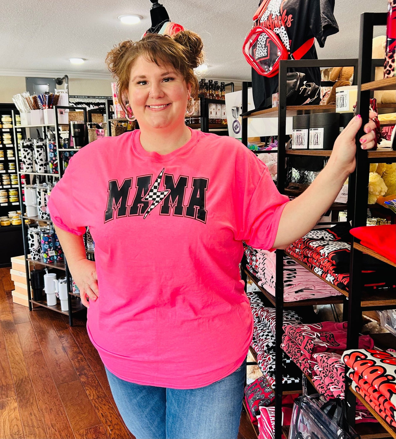 Hot Pink MAMA Tee - Hey Heifer Boutique