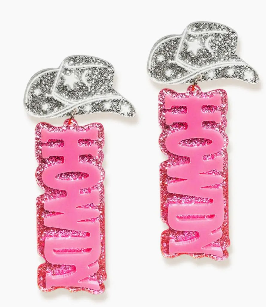 Howdy Glitter Earrings - Hey Heifer Boutique