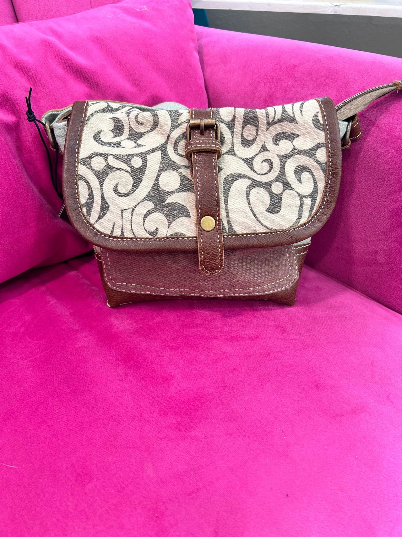 Leaf Print Small Crossbody Bag - Hey Heifer Boutique