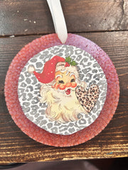 Leopard Santa Car Freshie (Gingerbread) - Hey Heifer Boutique