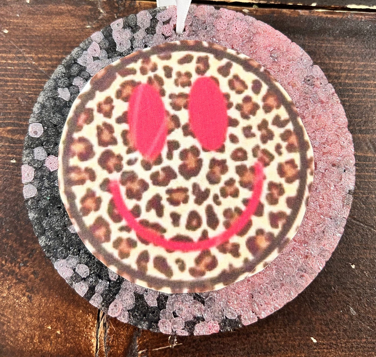 Leopard Smiley Car Freshie (Fresh Linen) - Hey Heifer Boutique