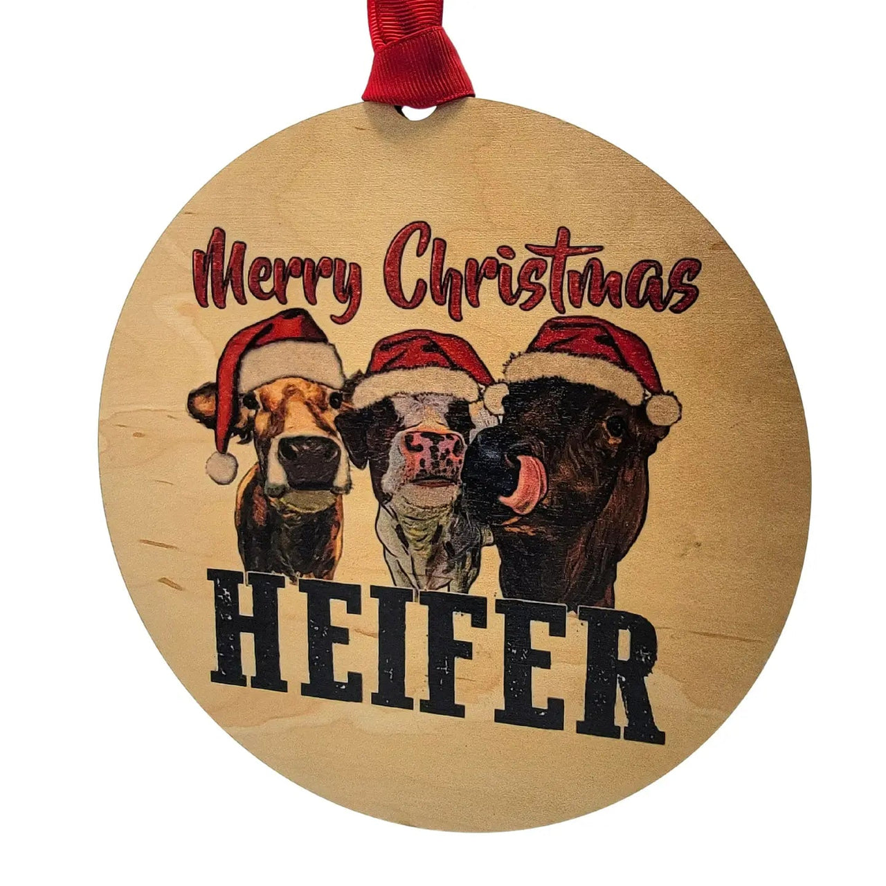 Merry Christmas Heifer Ornament - Hey Heifer Boutique