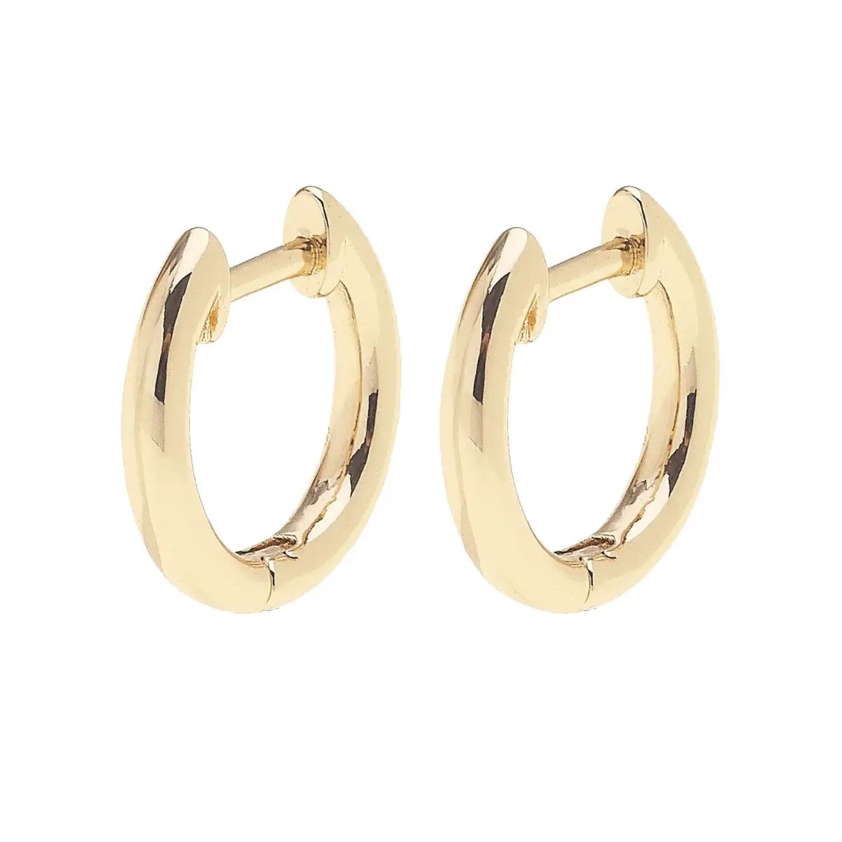 Michelle Classic Huggie Hoop Earrings in Shiny Gold - Hey Heifer Boutique