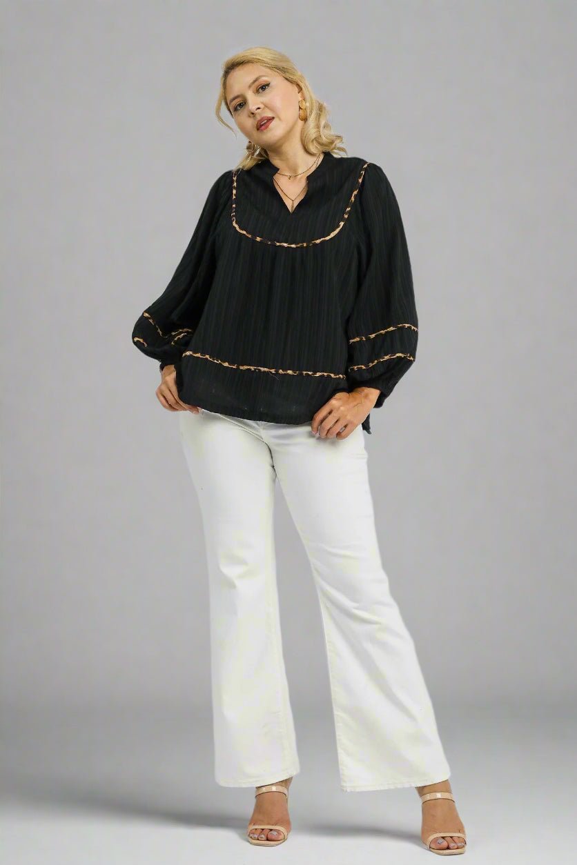 Midnight Wild Blouse - Hey Heifer Boutique