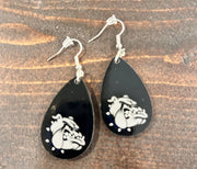 Navy Bulldog Tear Drop Earrings - Hey Heifer Boutique