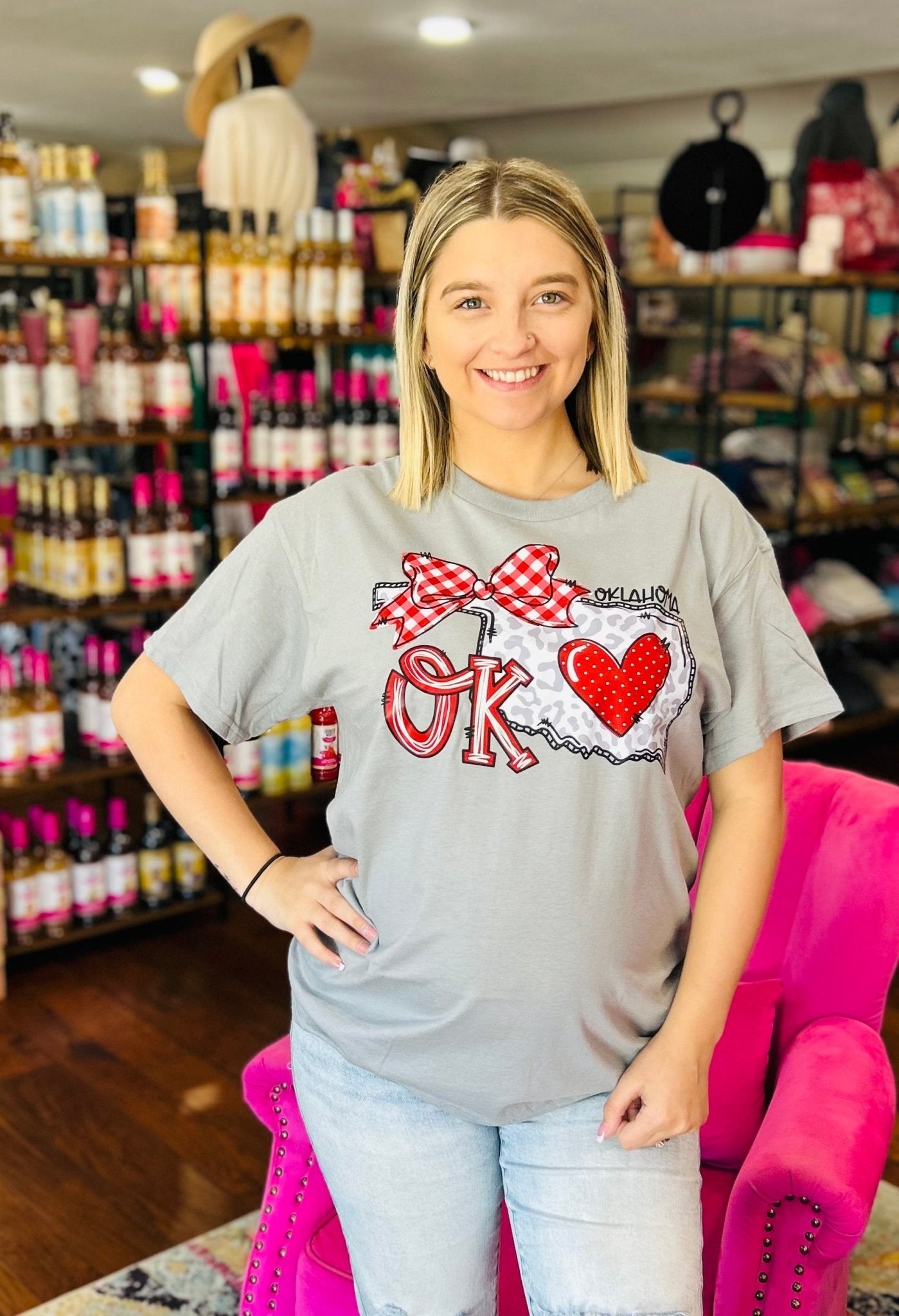 Oklahoma Leopard Tee - Hey Heifer Boutique