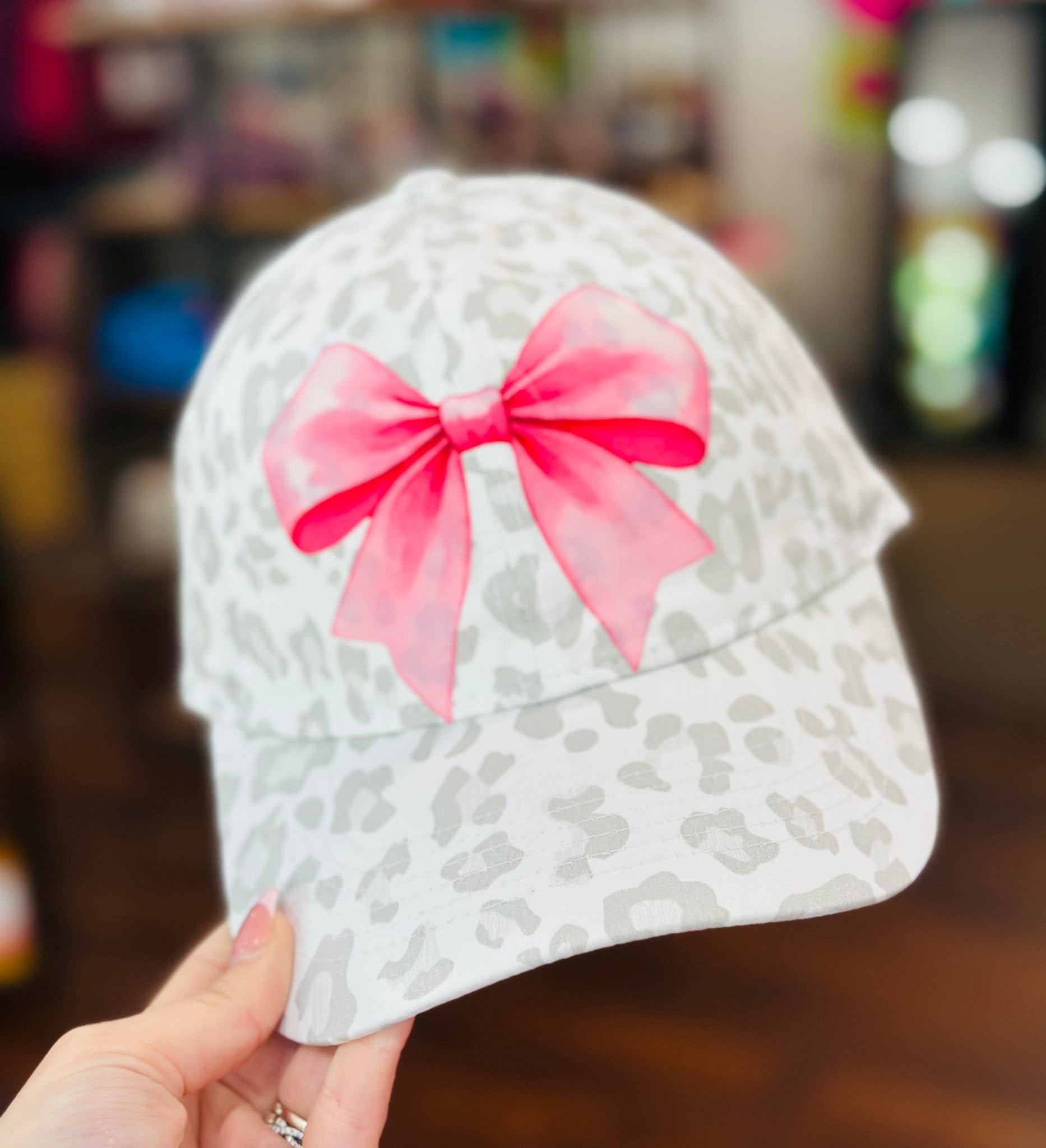 Pink Bow Ball Cap - Hey Heifer Boutique