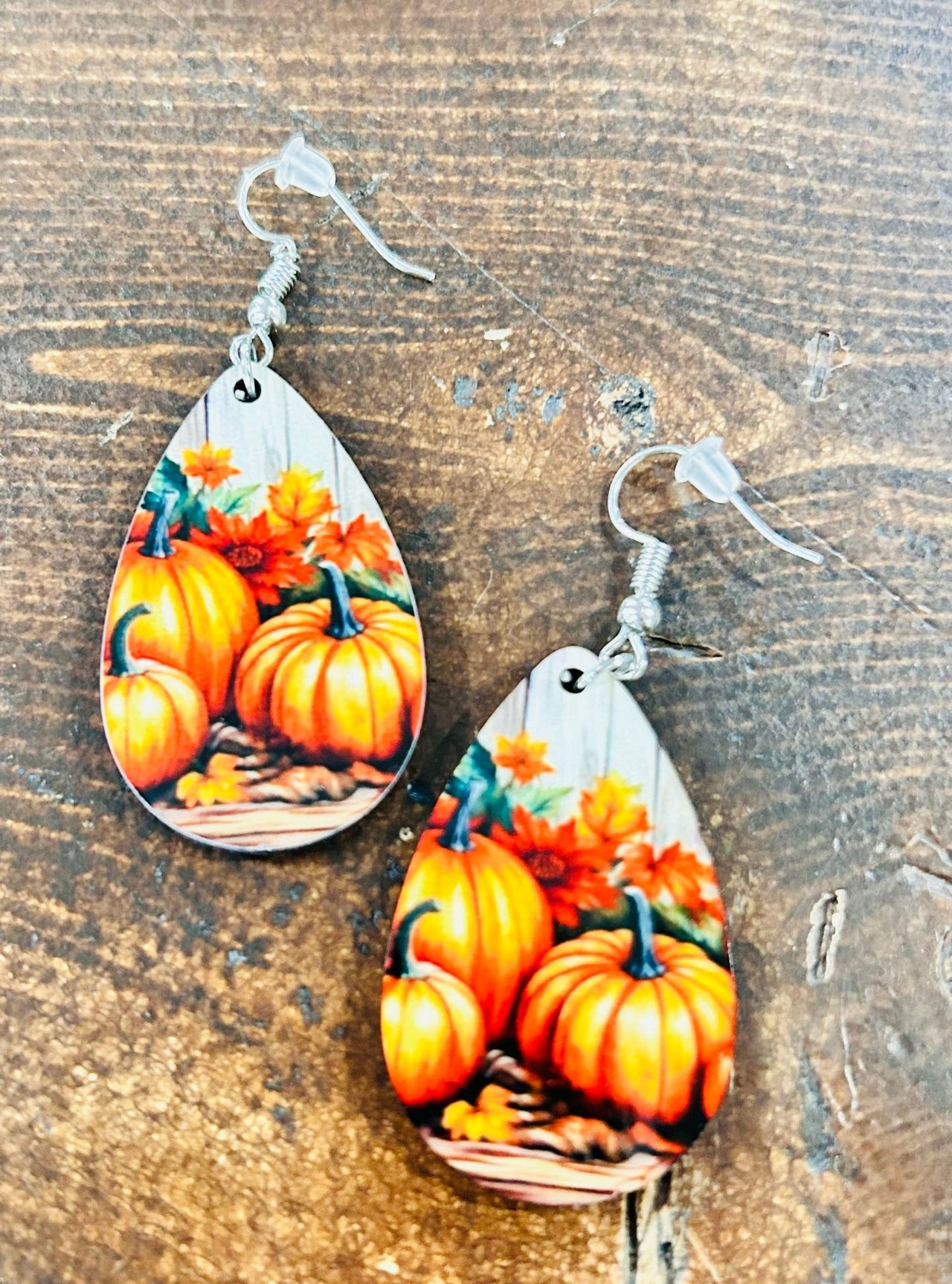 Pumpkin Tear Drop Earrings - Hey Heifer Boutique