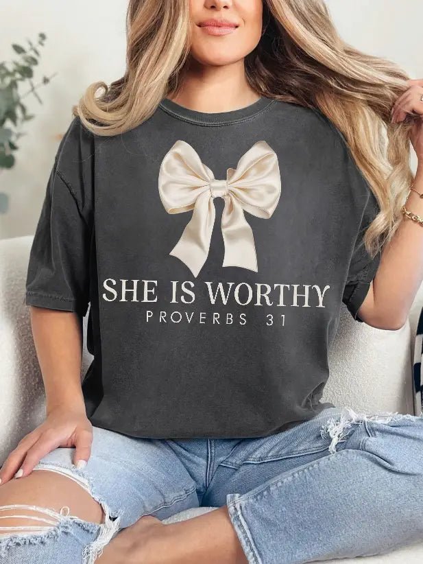 She Is Worthy Tee - Hey Heifer Boutique