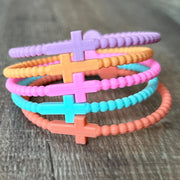 Silicone Cross Bracelet Set Of 5 - Hey Heifer Boutique