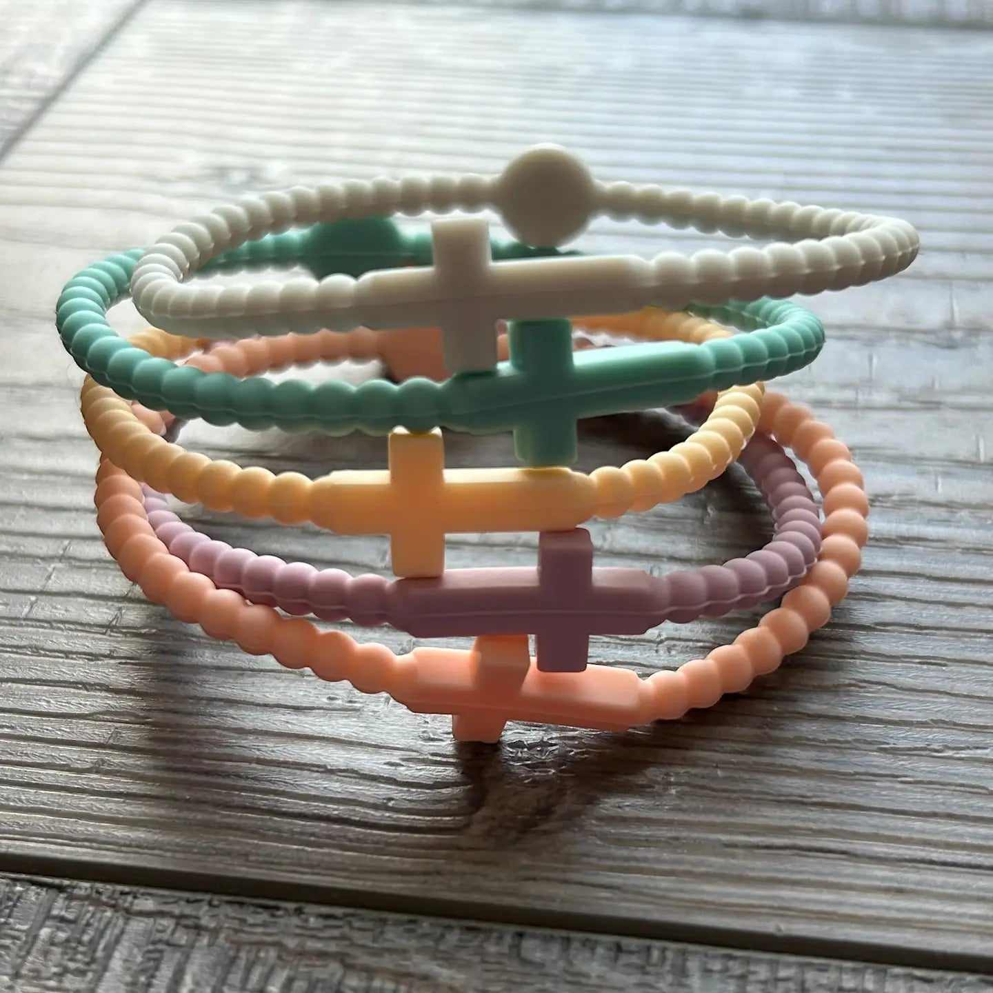 Silicone Cross Bracelet Set Of 5 - Hey Heifer Boutique