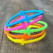 Silicone Cross Bracelet Set Of 5 - Hey Heifer Boutique