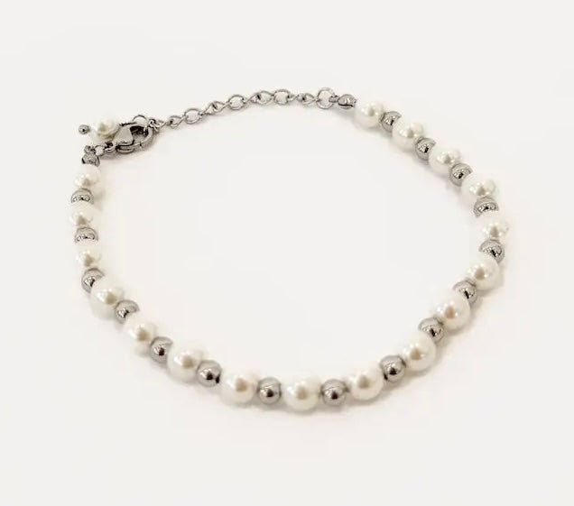 Stella Pearl & Chain Bracelet - Hey Heifer Boutique