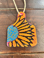 Sunflower Cowtag Freshie (Midnight Cowboy) - Hey Heifer Boutique