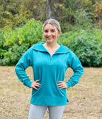 The Isabella Half Zip Pullover - Hey Heifer Boutique