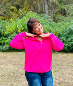 The Isabella Half Zip Pullover - Hey Heifer Boutique