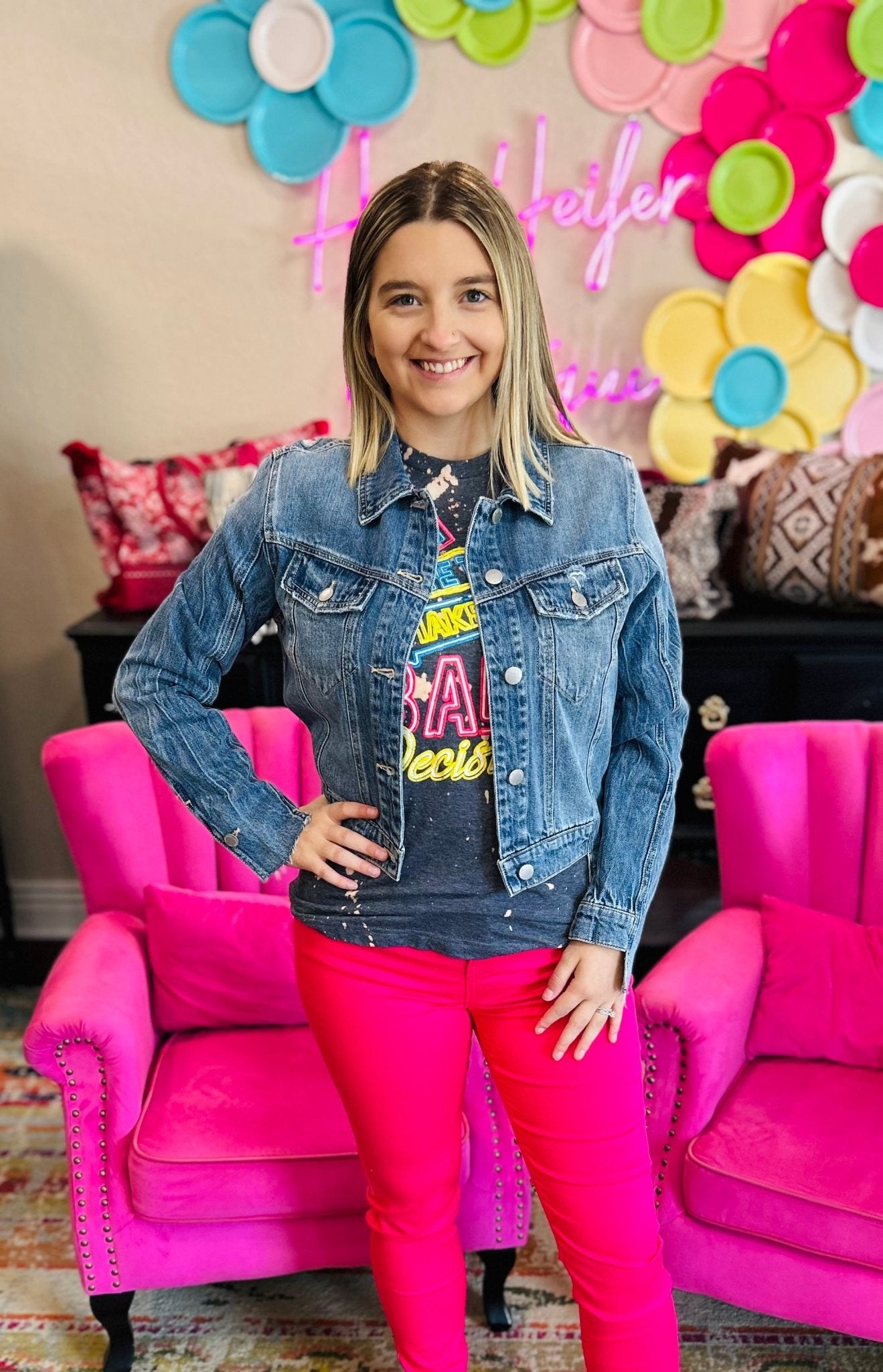 The Lilly Denim Jacket - Hey Heifer Boutique