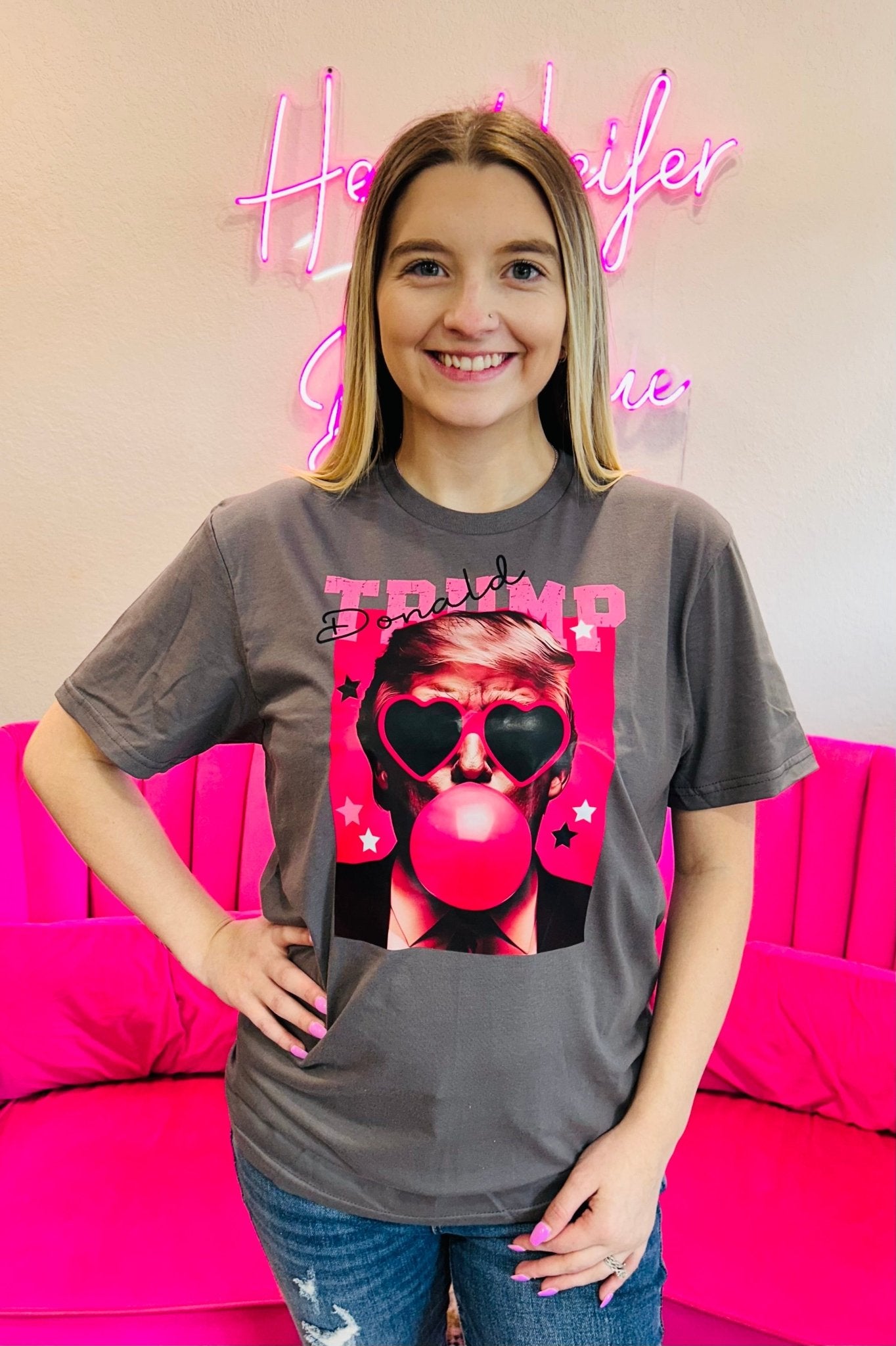 Trump Bubblegum Tee - Hey Heifer Boutique